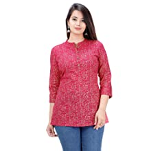 SIDDHANAM Trendy Pink Gold Cotton Pink Gold Printed Casual wear top