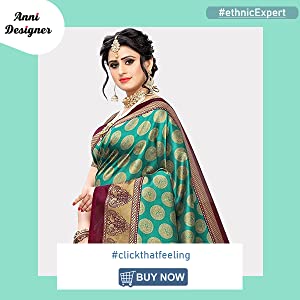 ANNI DESIGNER Women's Banarasi Silk Printed Saree